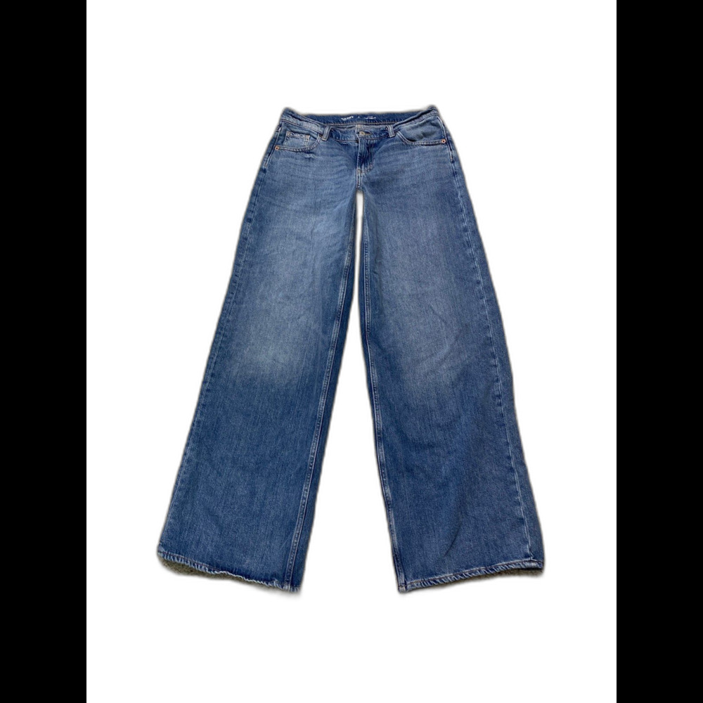 Old Navy Low Rise Baggy Wide Leg Drapey Denim Size 4 Tall Jeans - Picture 2 of 8
